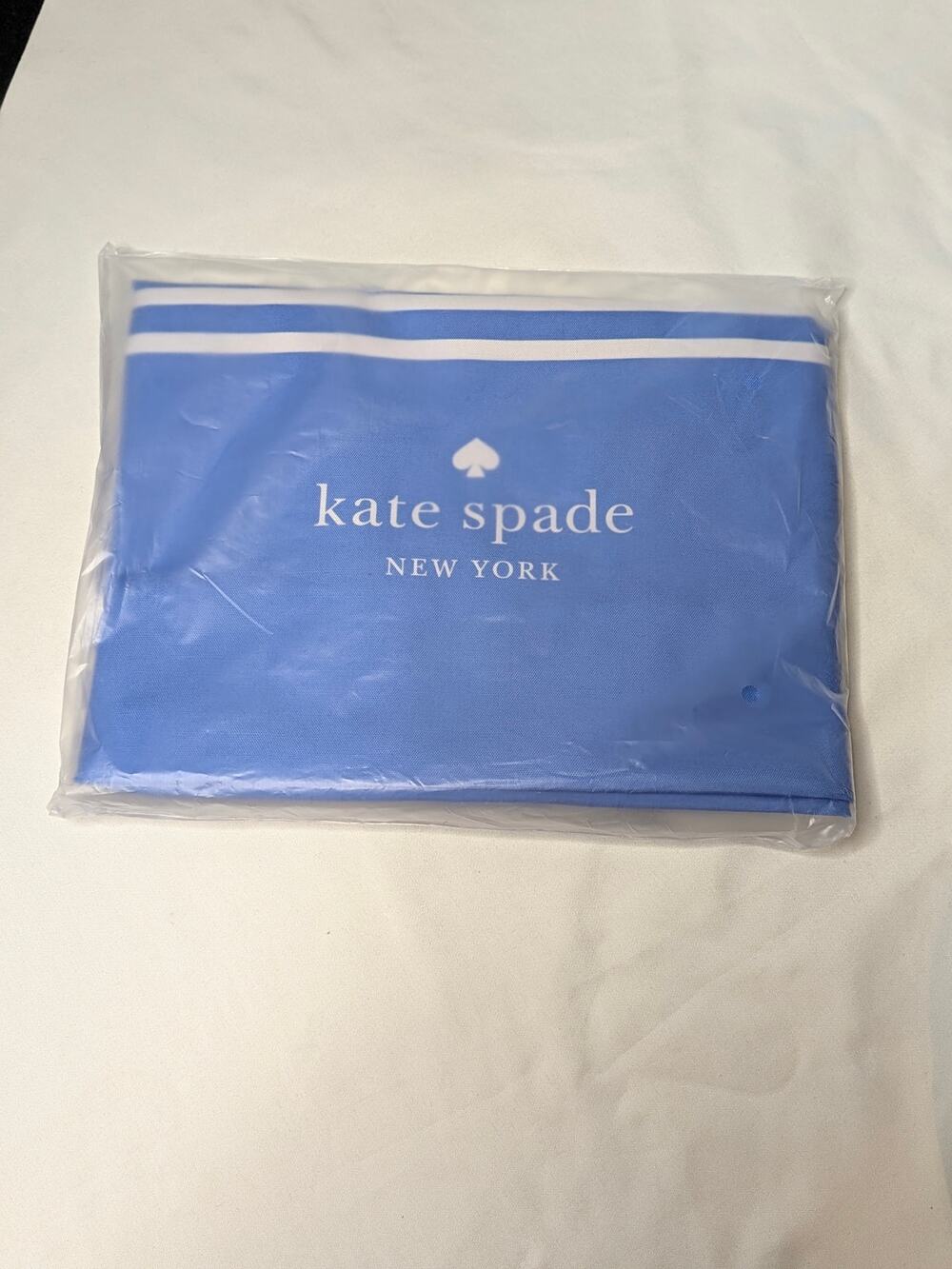 Spade Blue White Striped Canvas Tote Bag Large Open Top Travel Beach New